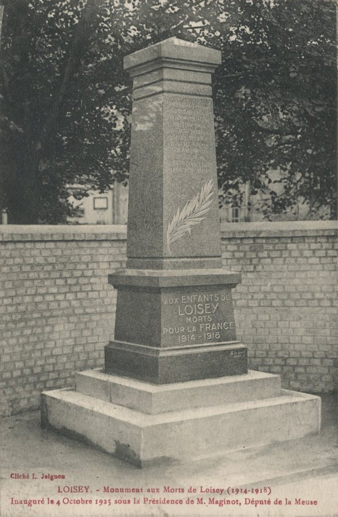 Inauguration du monument aux morts de Loisey